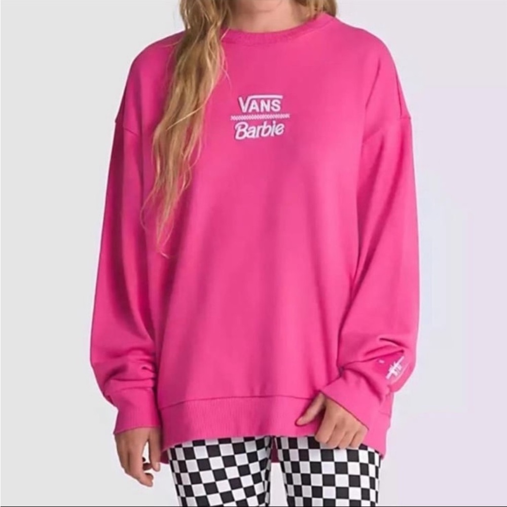 VANS X Barbie Rene Oversized Crew Sweatshirt Size SMALL